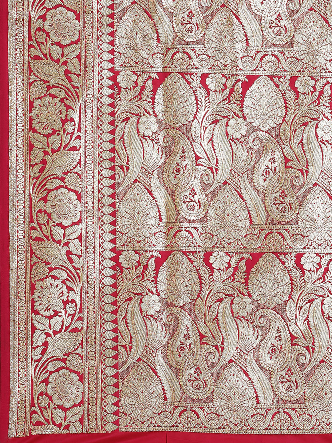 Magenta Kanjeevaram Silk Saree Embellished with Embossed Print