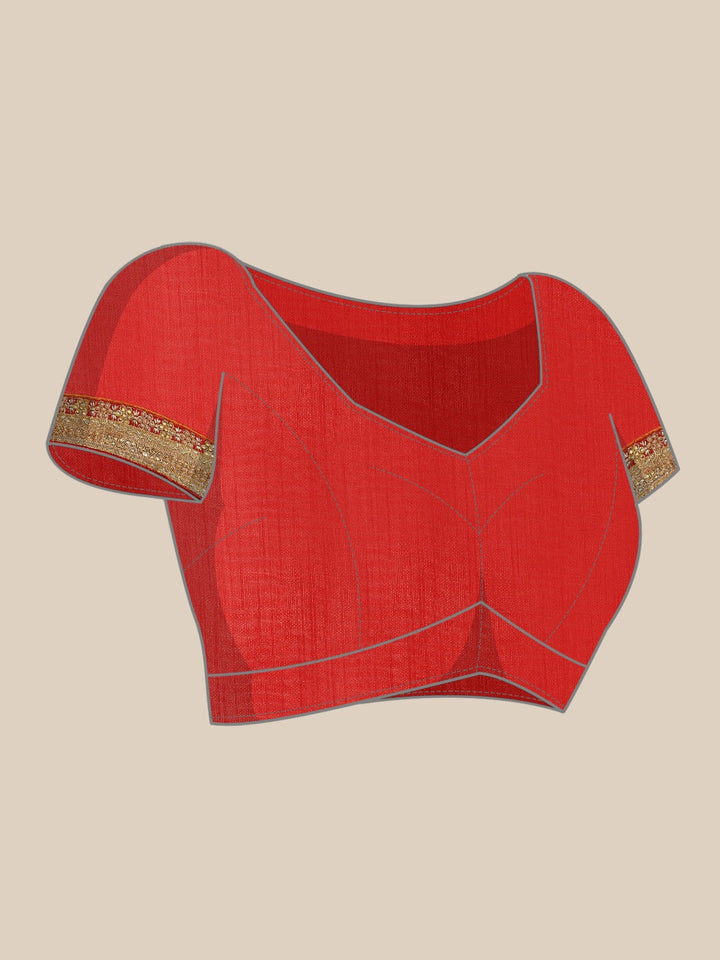 Red Bandhani Georgette Saree with Zari Embroidery & Embellishments