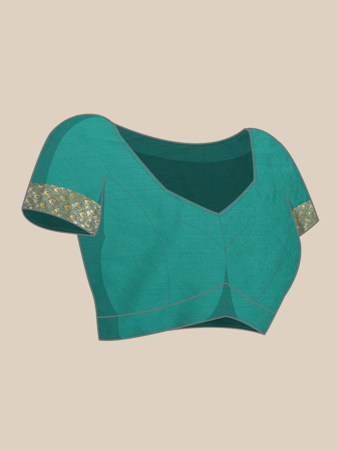 Teal Resham & Stone Embellished Silk Woven Traditional Banarasi Saree