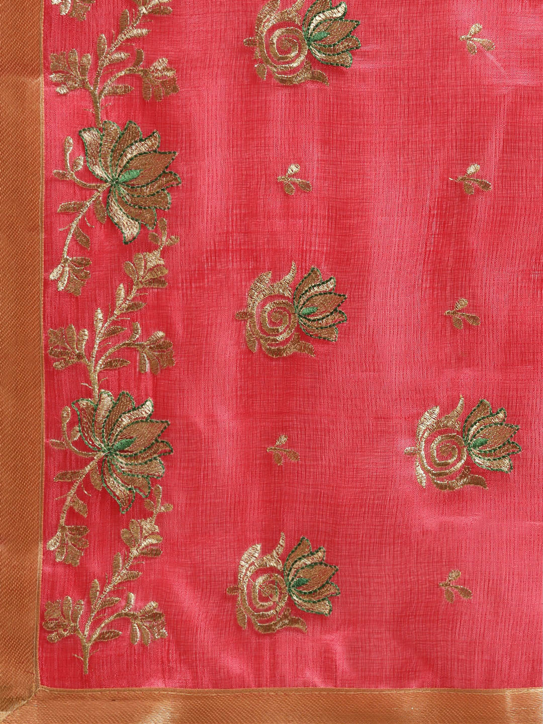Tussar Silk Saree with Floral Zari Motifs