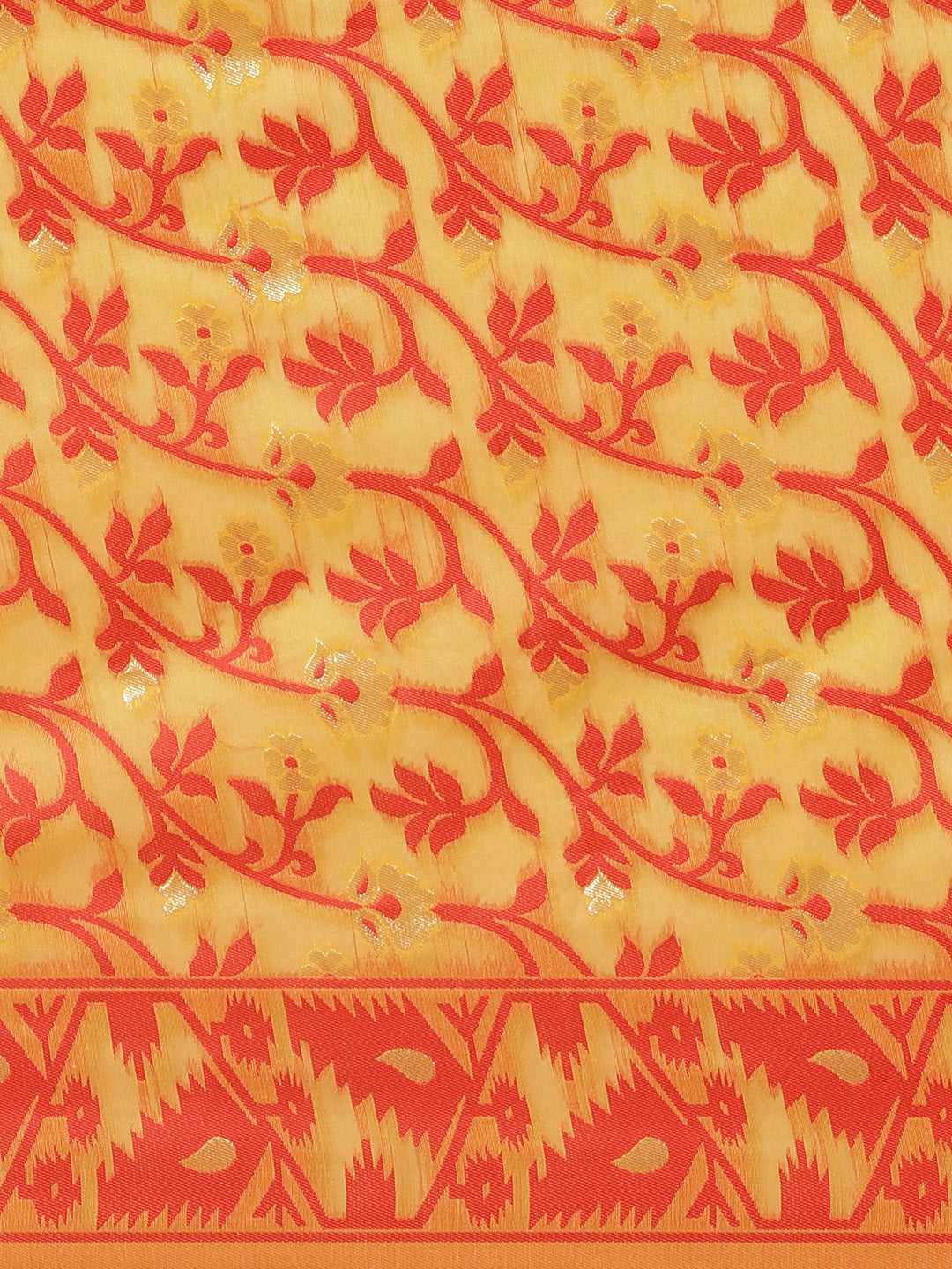 Handloom Chanderi Saree with Abstract woven pattern and Gold Zari weaving