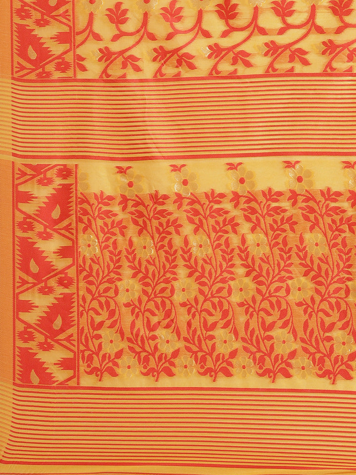 Handloom Chanderi Saree with Abstract woven pattern and Gold Zari weaving