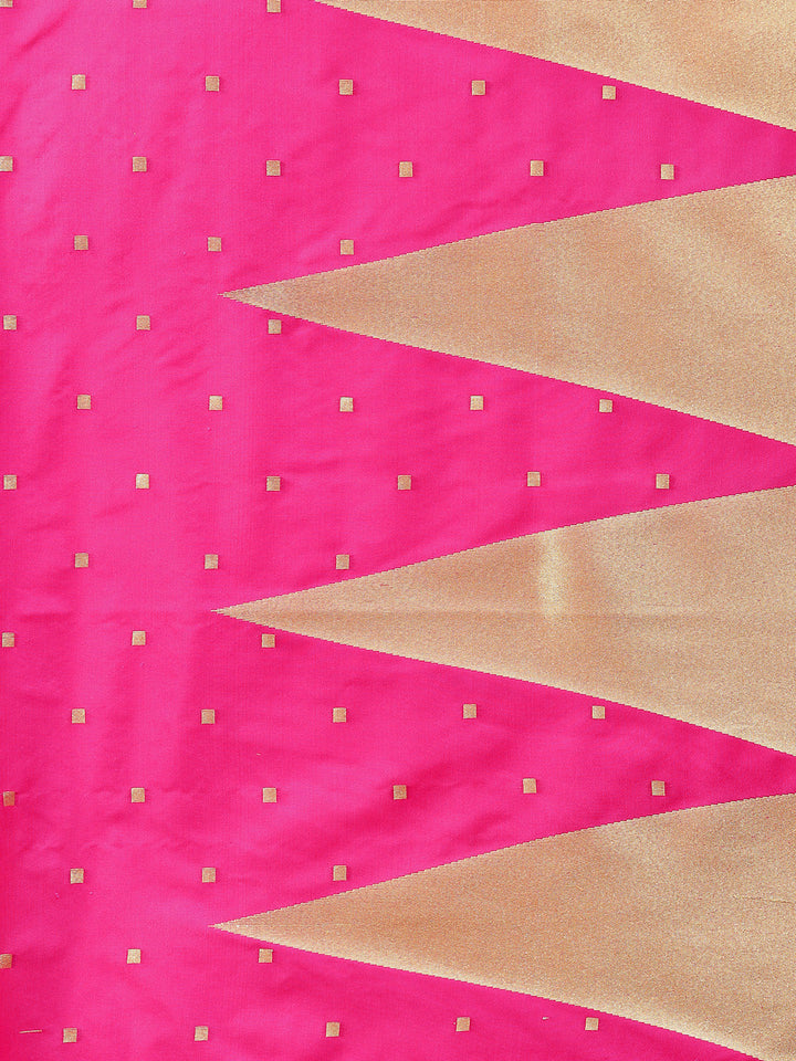 Banarasi Silk Saree with Handloom Woven Temple Pattern