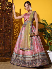 Chhabra 555 Printed and Tasseled Choli with Printed & Embellished Lehenga & Solid Dupatta