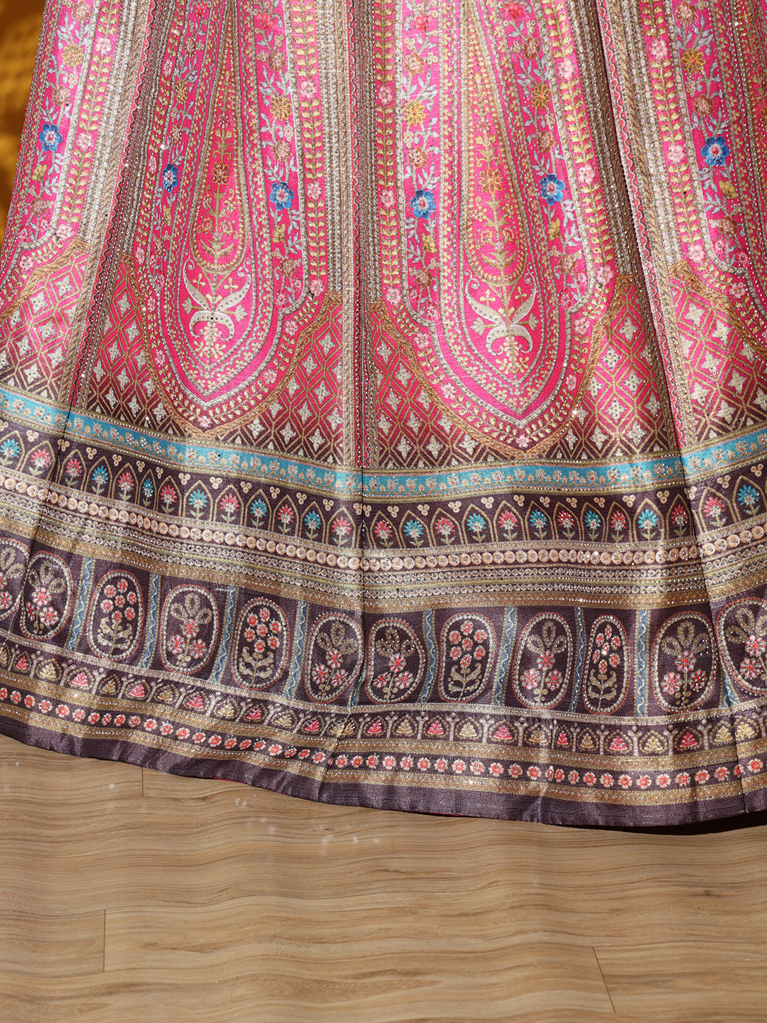 Kalidar Floral Digital Print Lehenga Set
