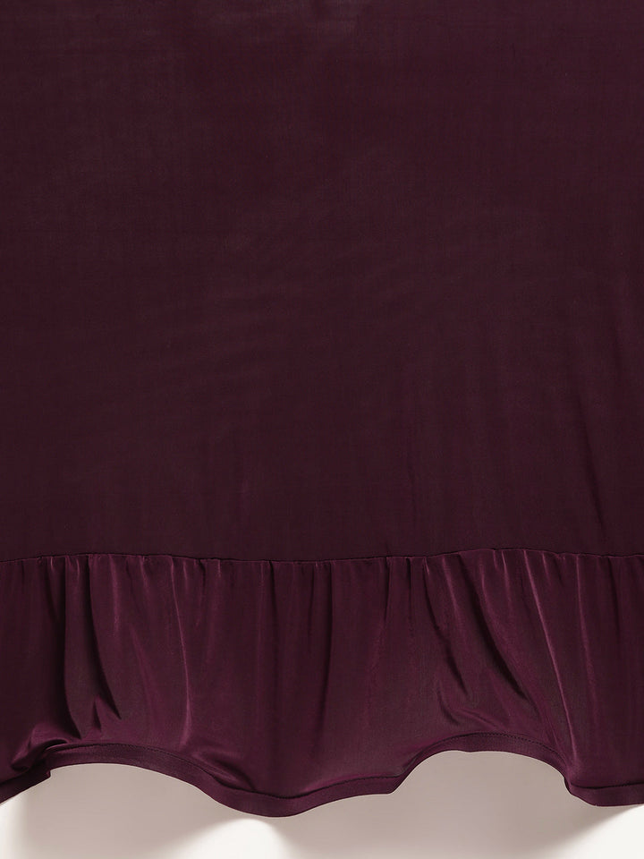 Draped Ruffled Pre-stitched Saree with Tassled Sequin Embroidered Crop Top Blouse