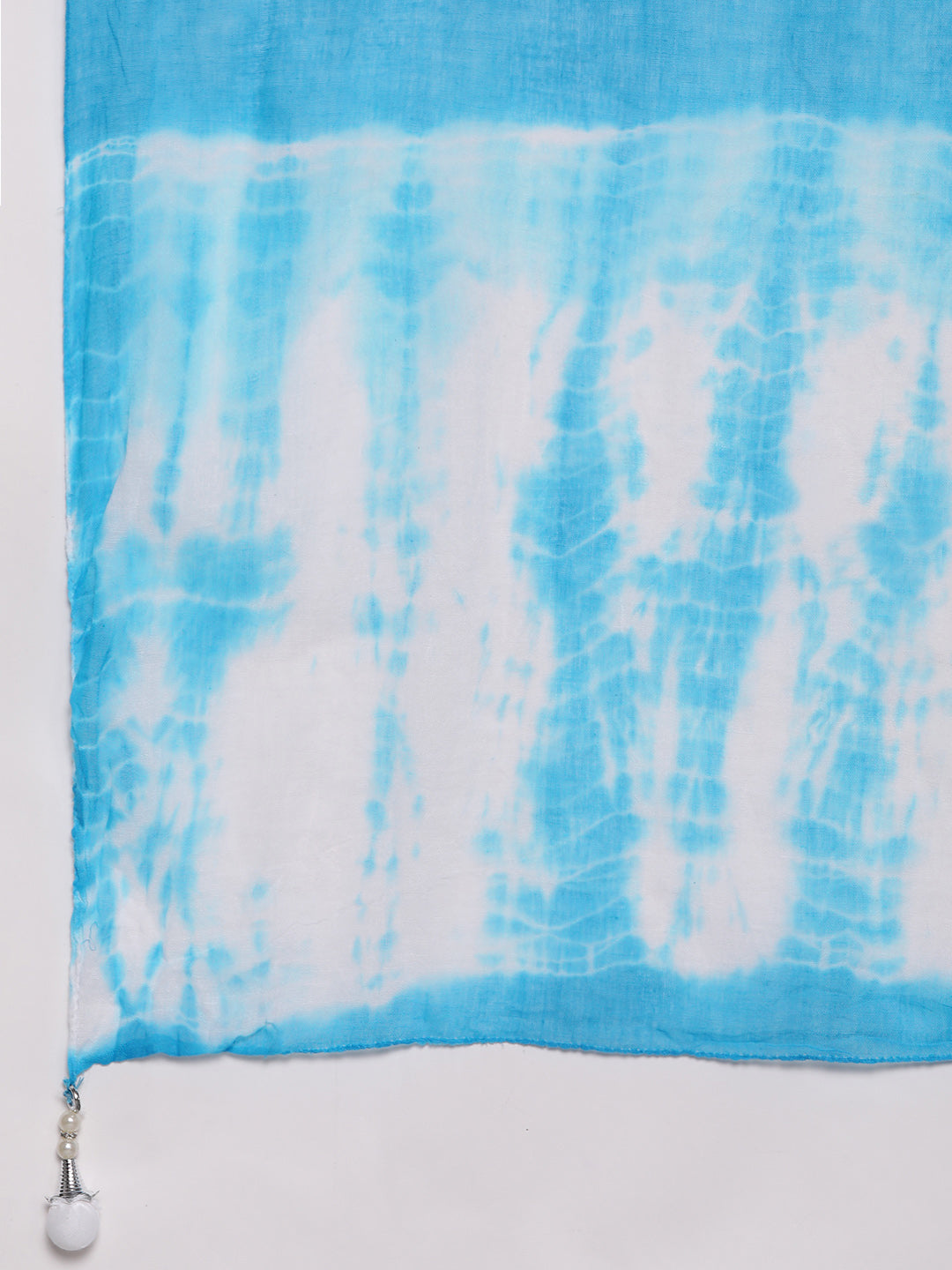 Blue ikat Printed Anarkali Kurta & Bandhani Dupatta