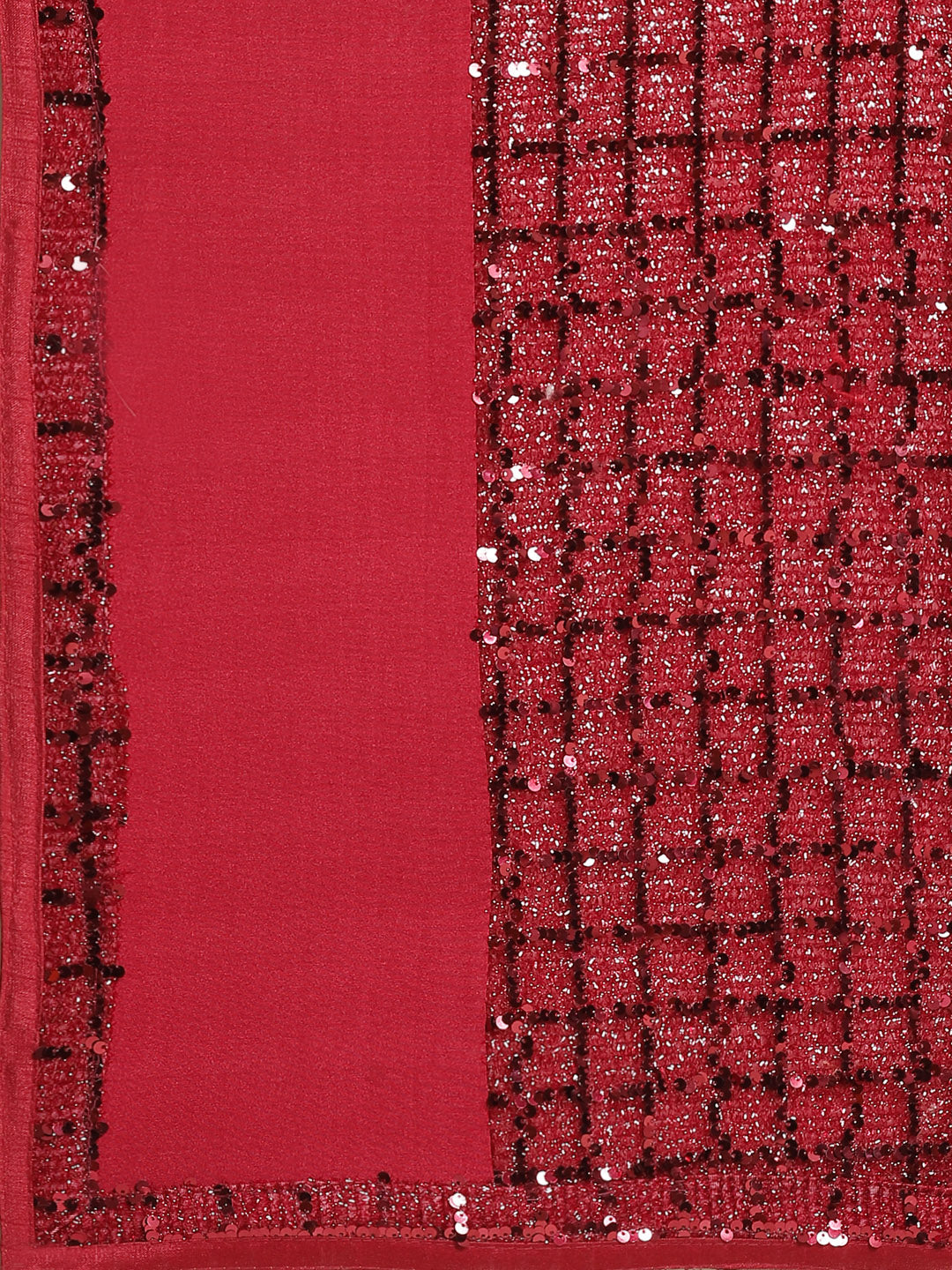 Ruffled Bling Pre-stitched Saree with Festive Layering & Sequence Embroidery Patchwork