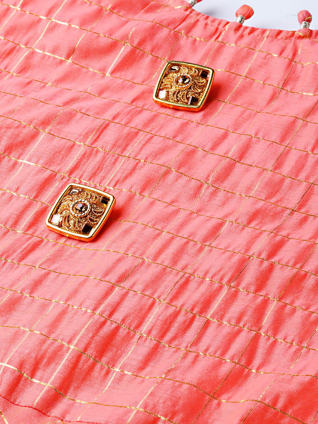 Anarkali Kurta Dress with Gota Checked Weaving
