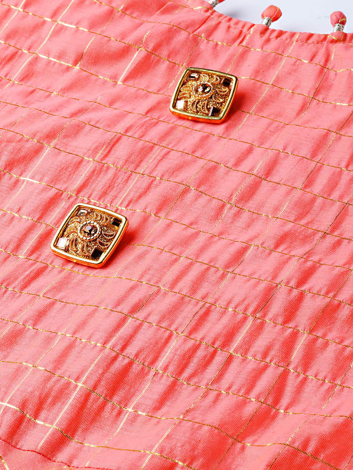 Anarkali Kurta Dress with Gota Checked Weaving