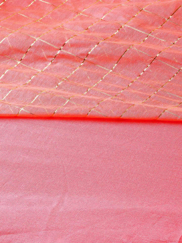 Anarkali Kurta Dress with Gota Checked Weaving