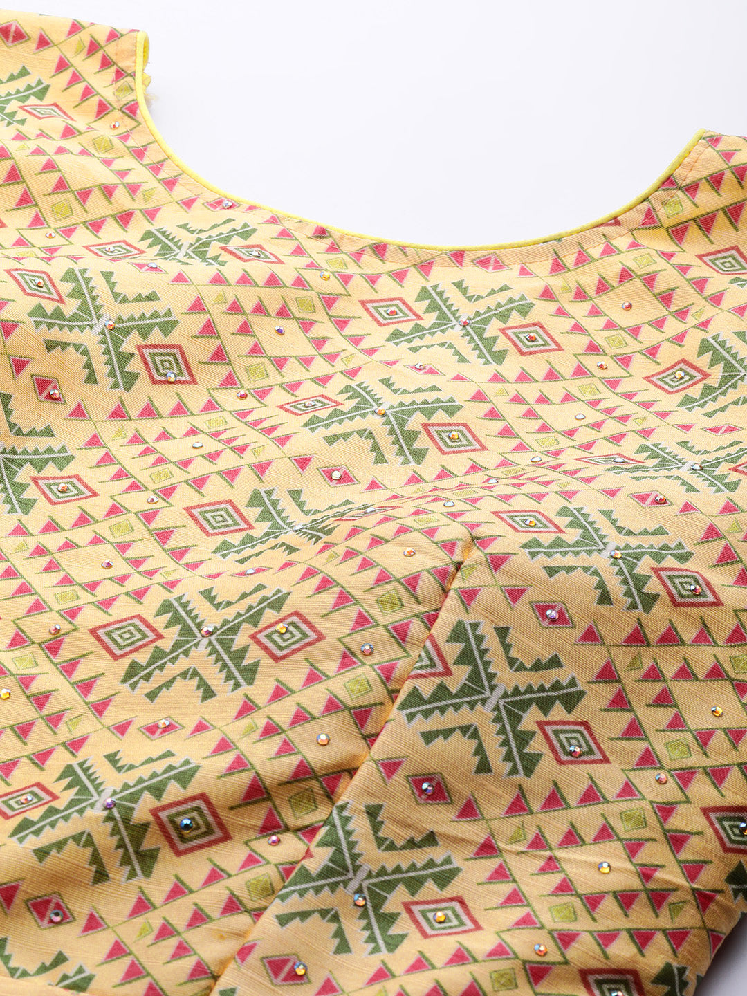 Yellow Embellished Digital Print Anarkali Gown