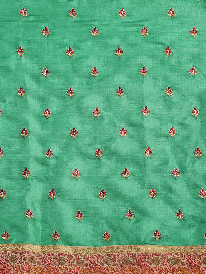 Tussar Silk Saree with Paisley Jamdani border