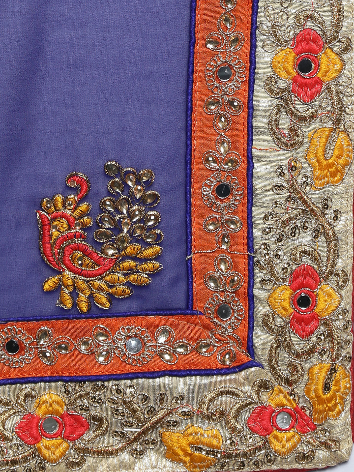 Resham Embroidered Georgette Saree Embellished Peacock Motifs