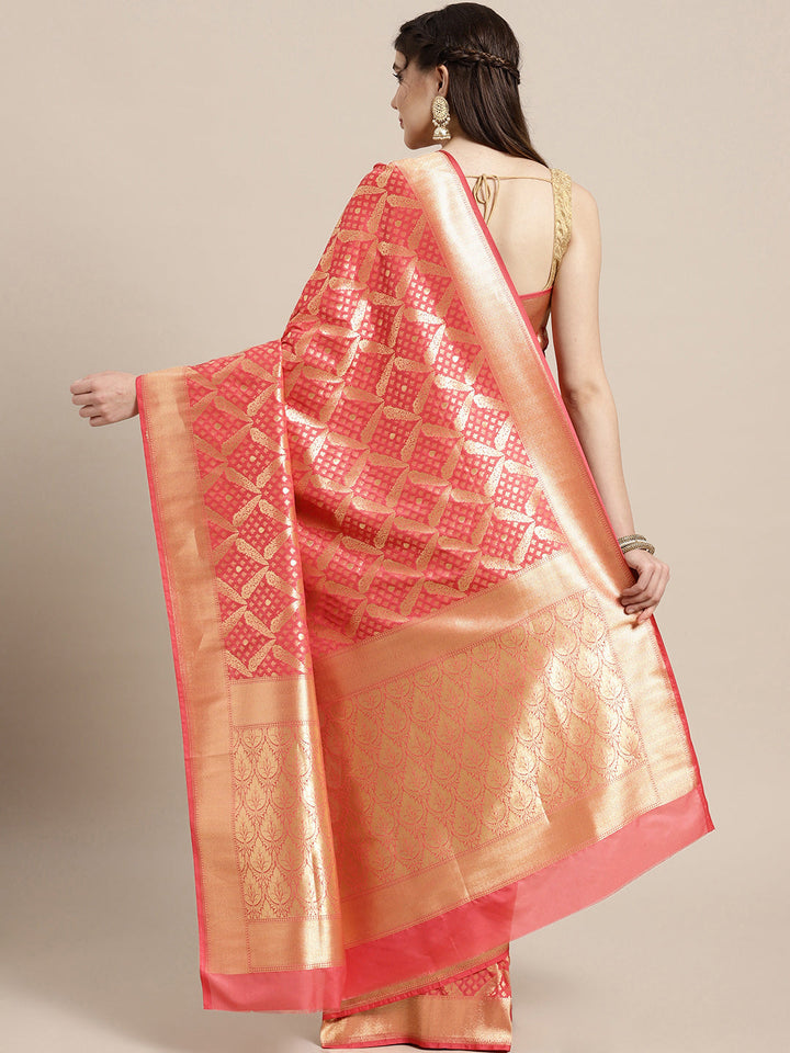 Kanjiwaram Silk Saree with Intricate Zari Mughal Motifs