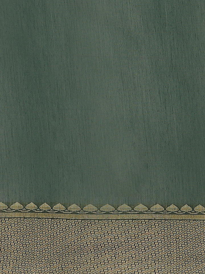 Deep Tone Banarasi Heritage of India Saree with Weaving Border, Contrast Pallu & Jhalar