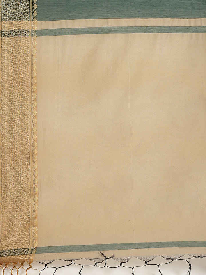 Deep Tone Banarasi Heritage of India Saree with Weaving Border, Contrast Pallu & Jhalar
