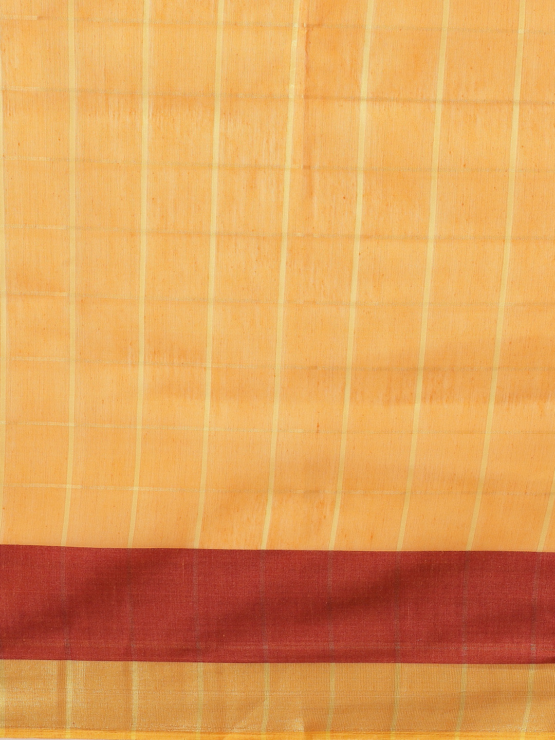 Banarasi Chanderi Checkered Saree with Contrast Brocade Blouse &Heavy Pallu with Tassels
