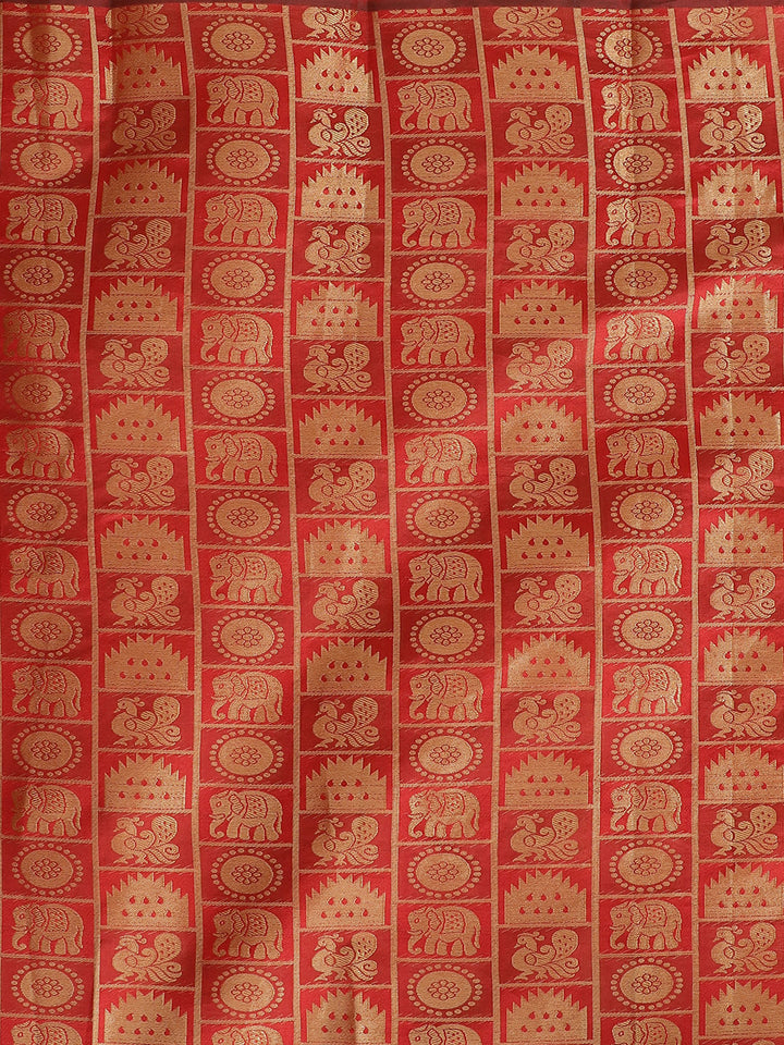 Banarasi Chanderi Checkered Saree with Contrast Brocade Blouse &Heavy Pallu with Tassels