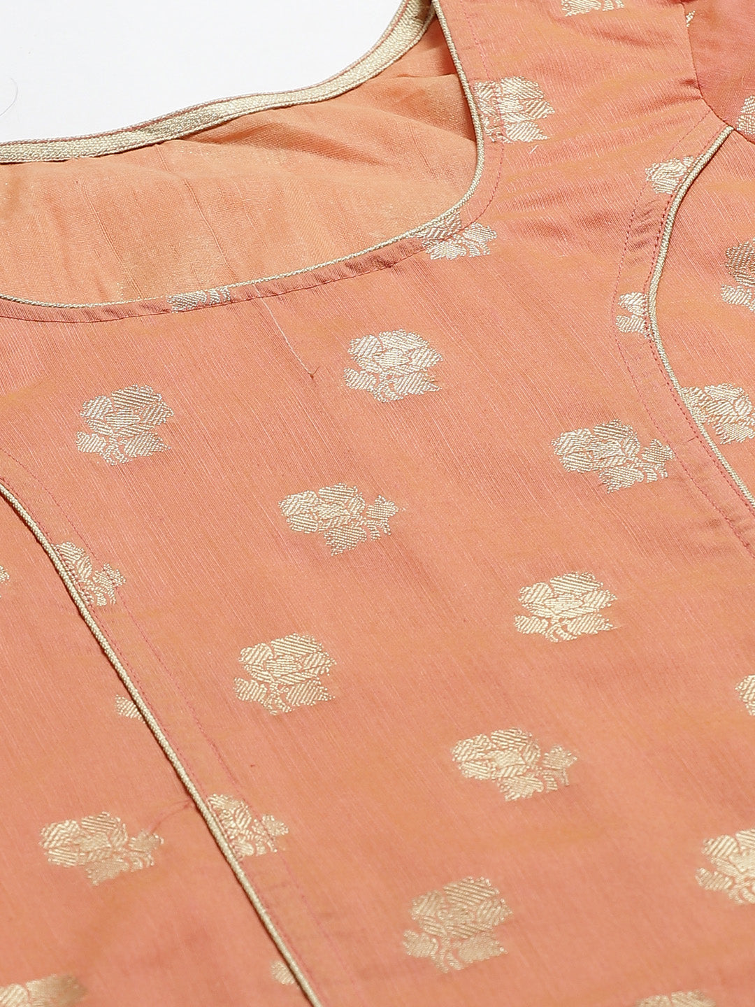 Banarasi Kurta Set with Zari meenakari Floral weaving and Handloom dupatta