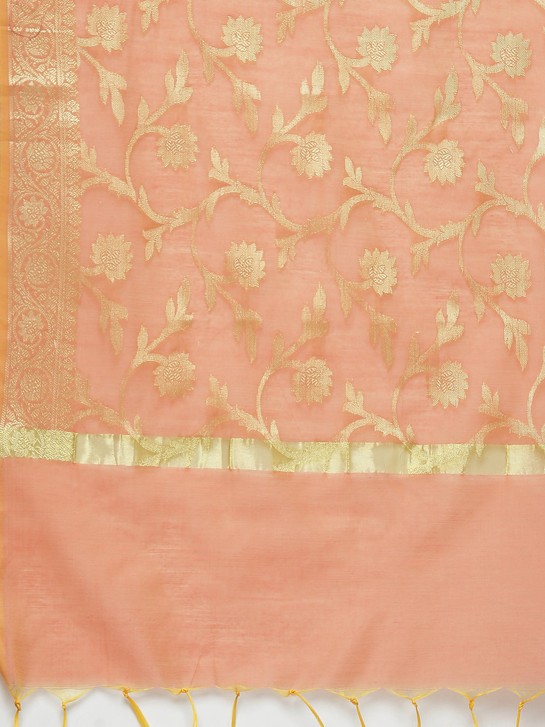 Banarasi Kurta Set with Zari meenakari Floral weaving and Handloom dupatta