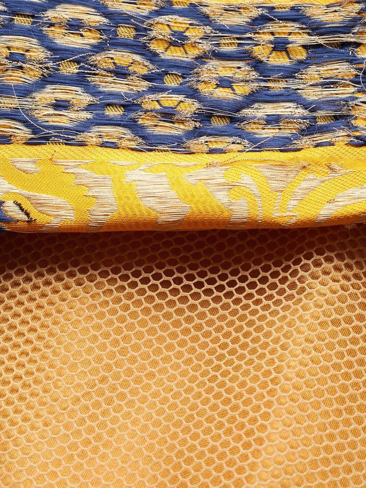 Banarasi Semi-stitched Lehenga Set with Peacock Motifs
