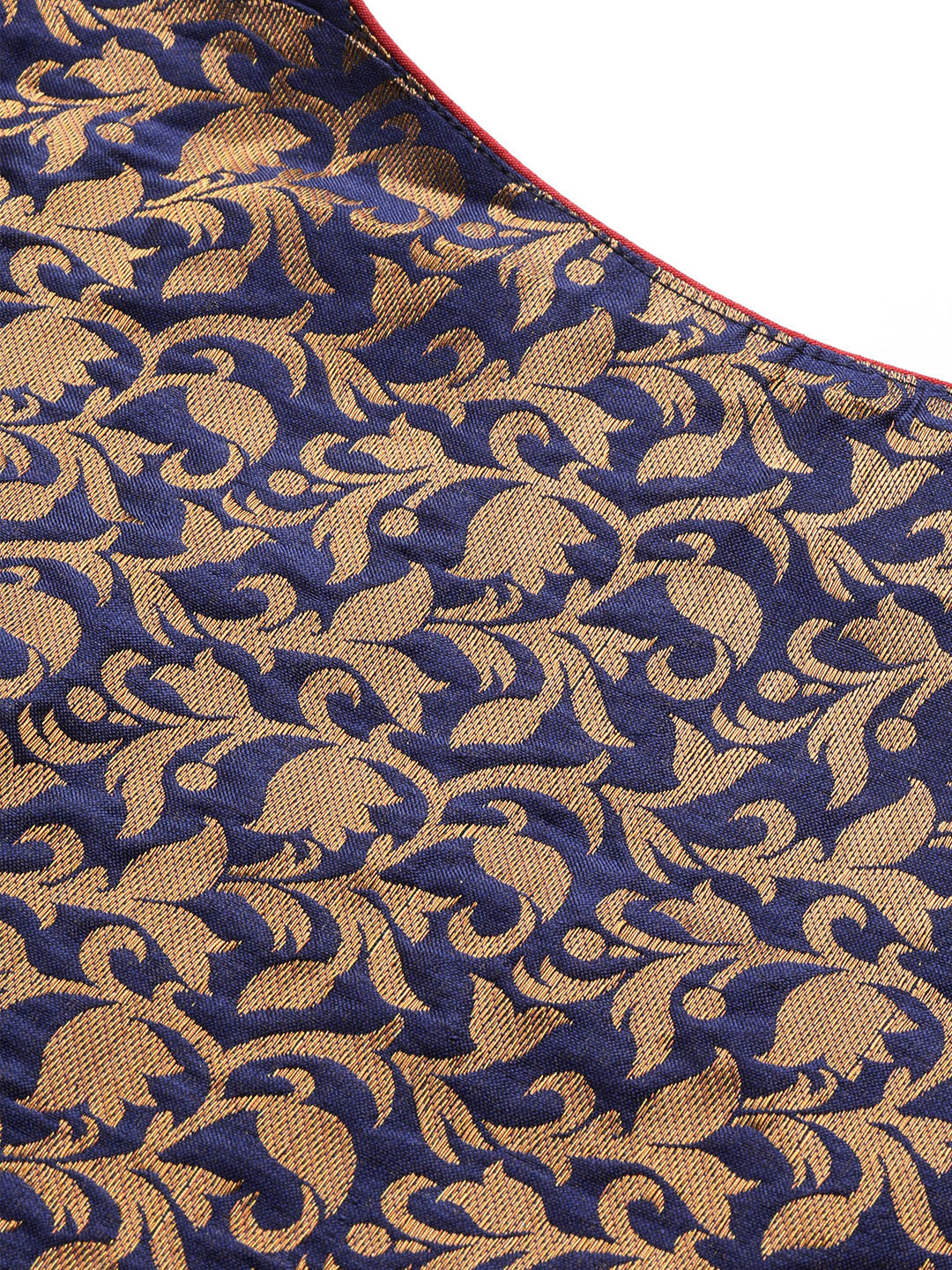 Banarasi Semi-stitched Lehenga Set with Peacock Motifs