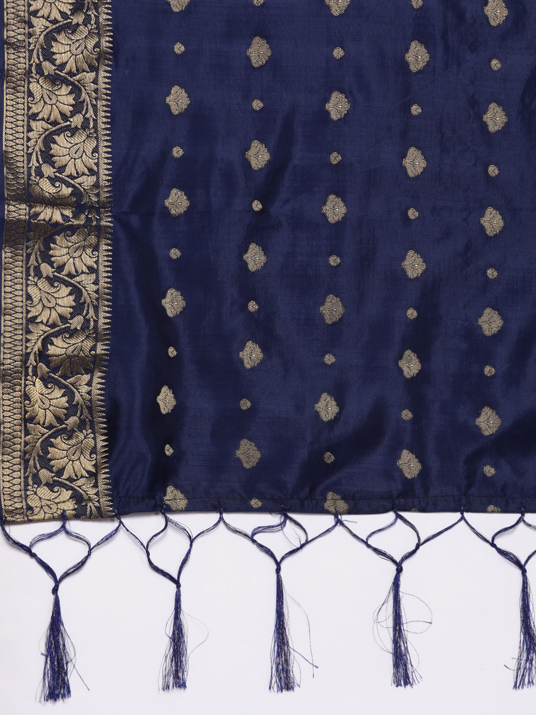 Banarasi Semi-stitched Lehenga Set with Peacock Motifs