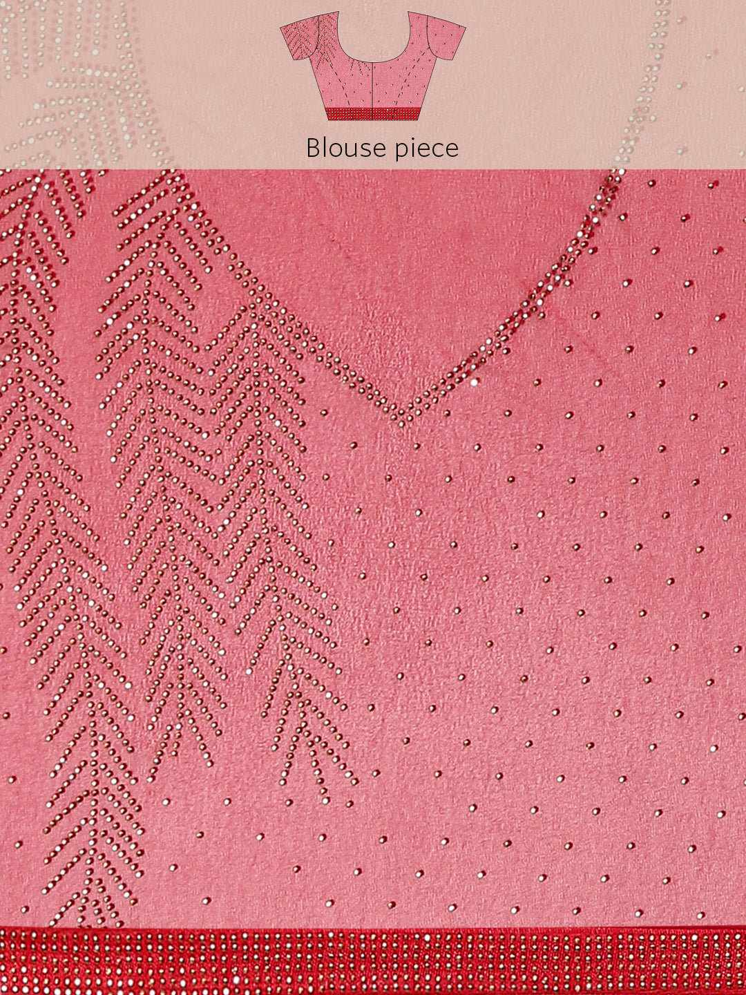 Pinkish Red Bling Cocktail Sequin Embellished Georgette Saree