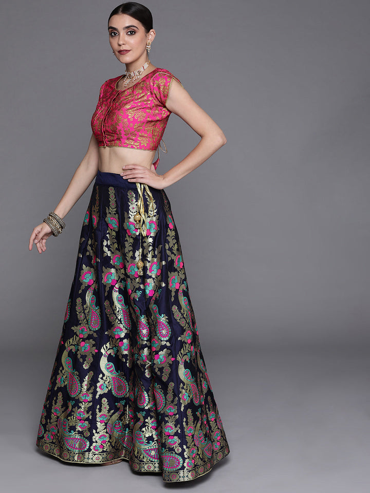 Banarasi Silk Lehenga Choli with Zari & Resham Weaving