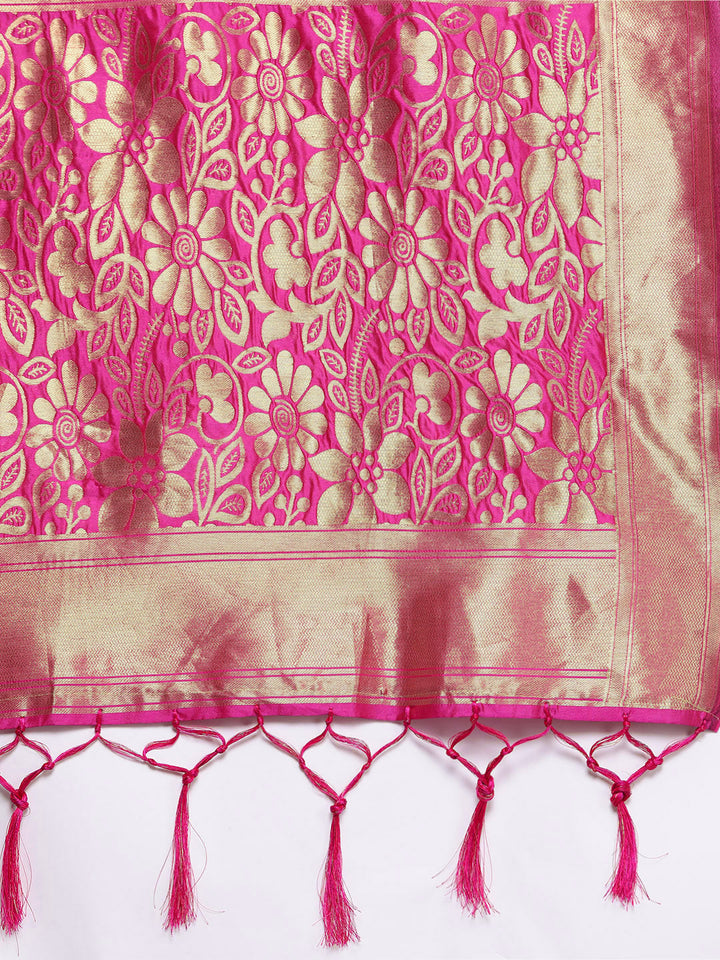 Banarasi Silk Lehenga Choli with Zari & Resham Weaving