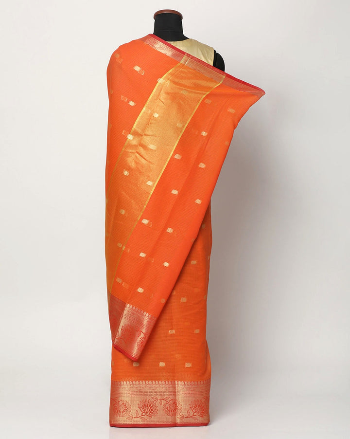 Chanderi Banarasi Silk Saree in Intricate Ethnic Zari Weaving Border Pattern