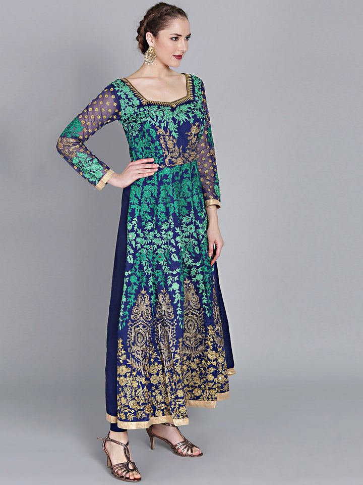 Zari and Resham Embroidered Anarkali Suit