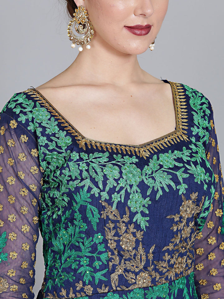 Zari and Resham Embroidered Anarkali Suit