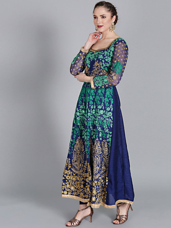 Zari and Resham Embroidered Anarkali Suit