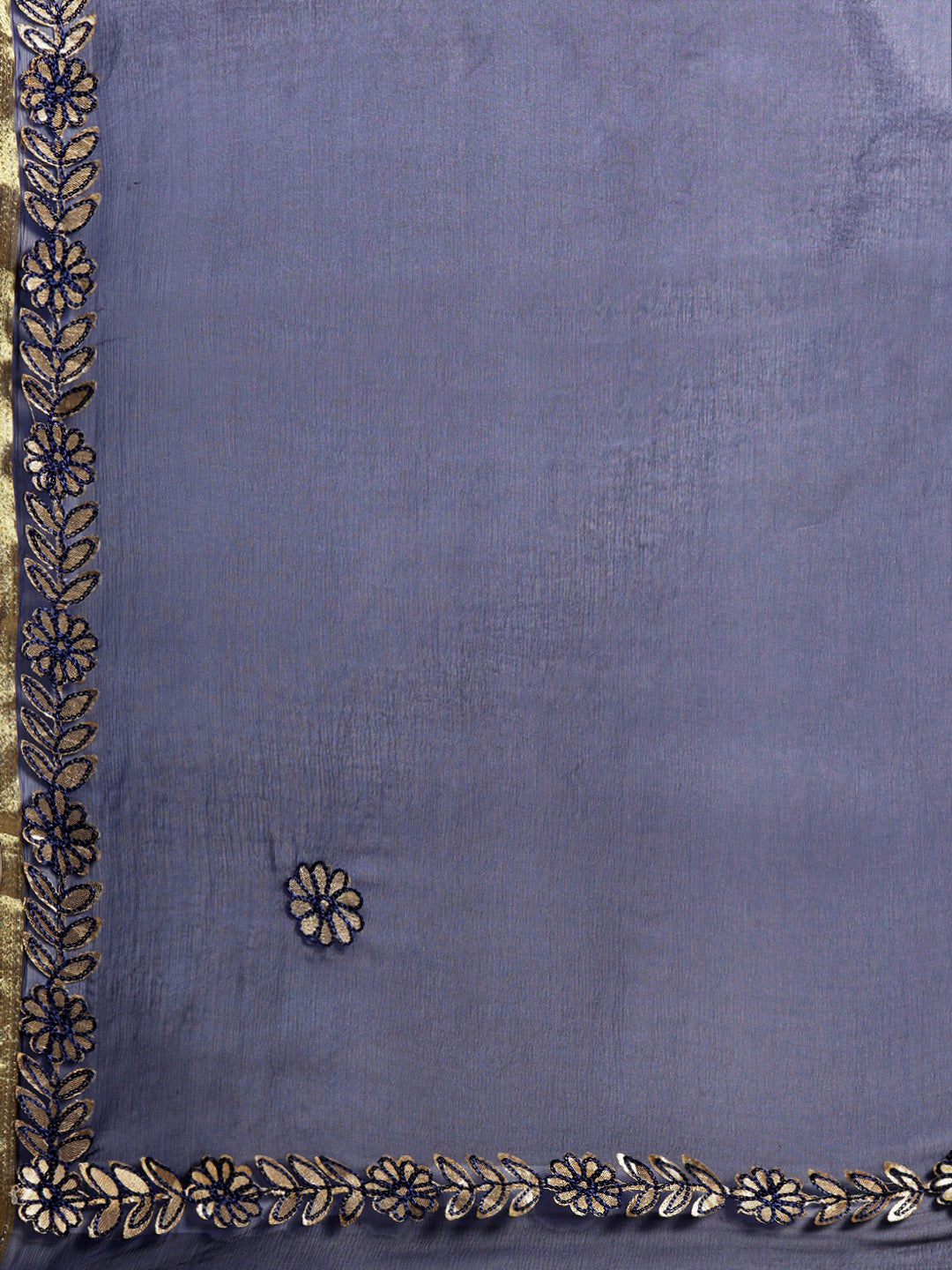 Chiffon Hand-Dyed Saree with Gota Patti Embroidery