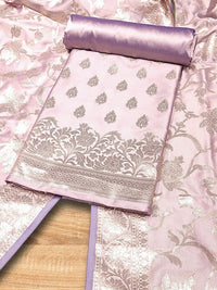 Chhabra 555 Banarasi Satin Silk Dress Material with Floral Zari Weave & Tasseled dupatta 