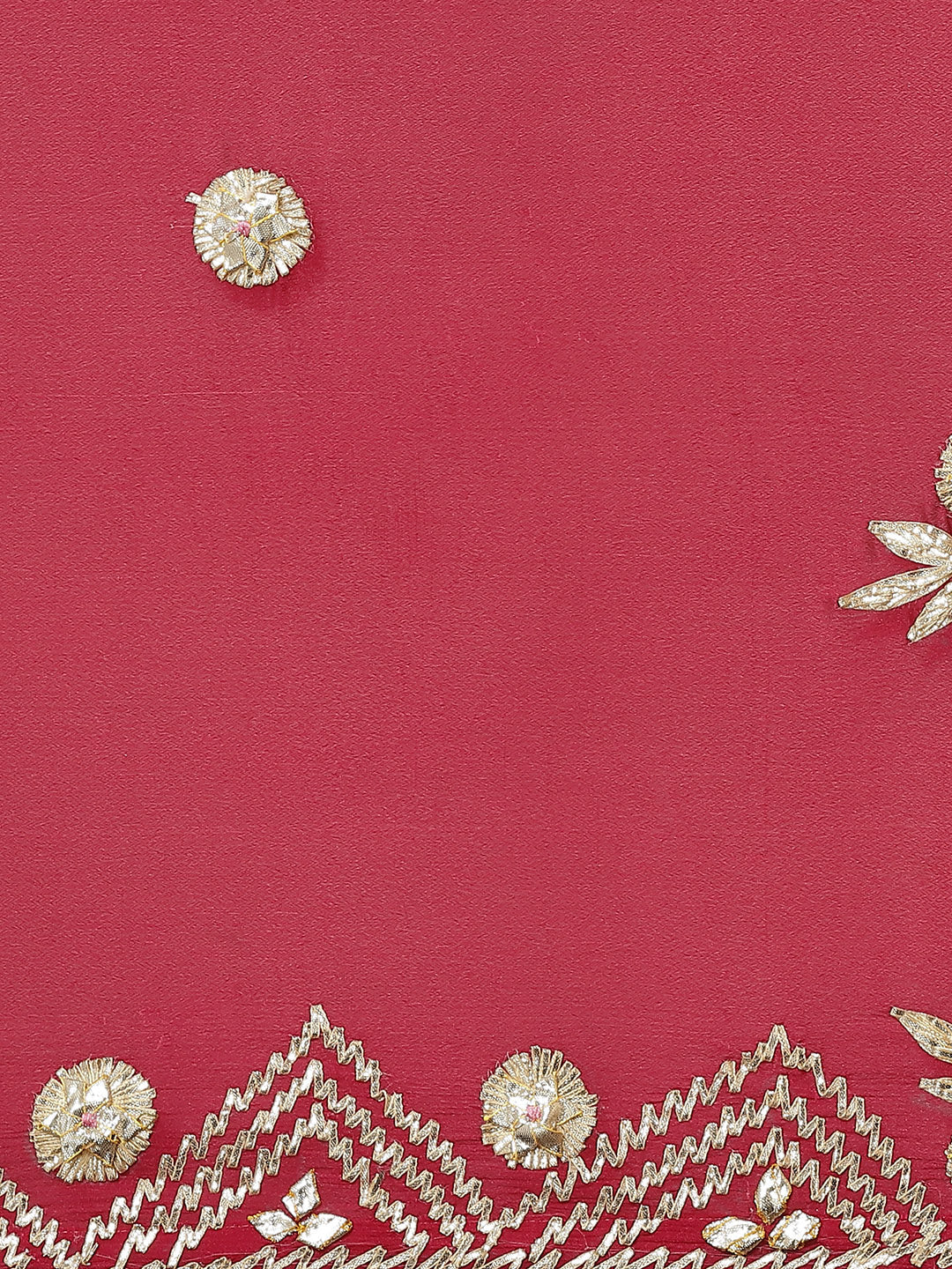 Magenta Gota Patti Embellished Saree With Contrast Lavender Blouse