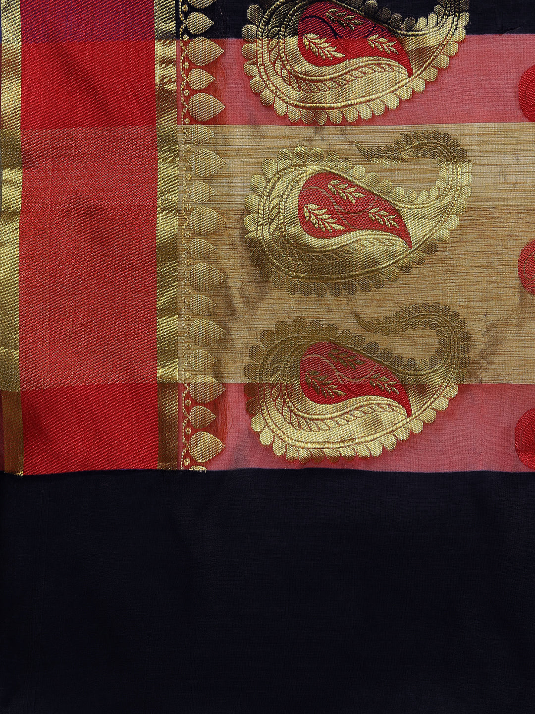 Zari Embroidered Silk saree with Beautiful Paisley Patterns