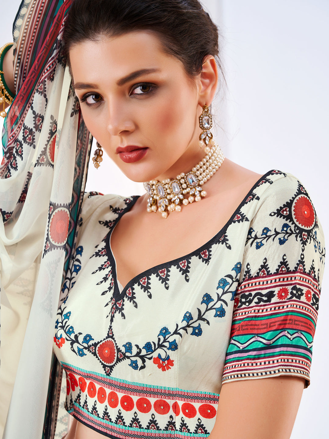 Embellished Kalidar Lehenga Set with Digital Printed Dupatta
