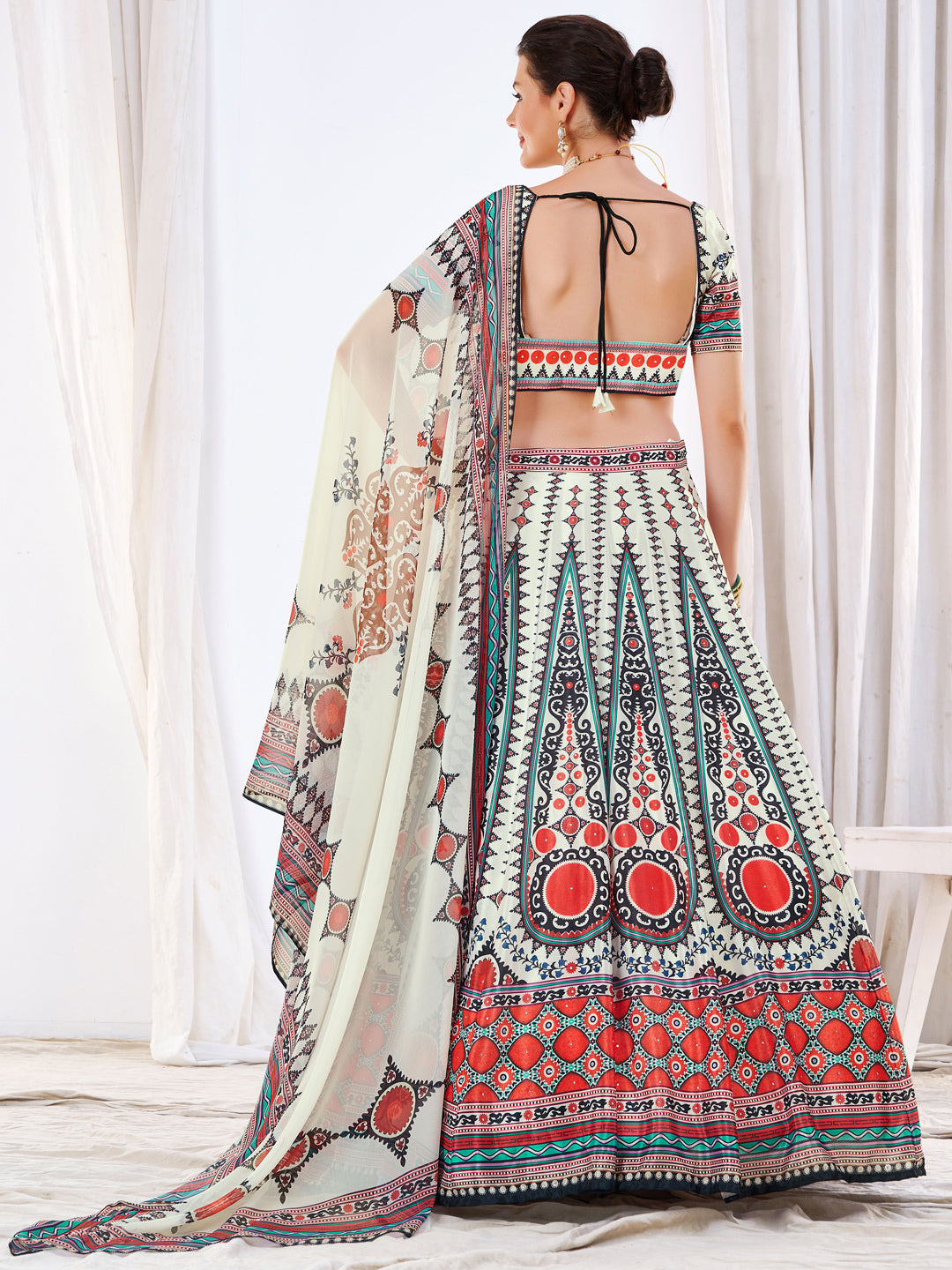 Embellished Kalidar Lehenga Set with Digital Printed Dupatta