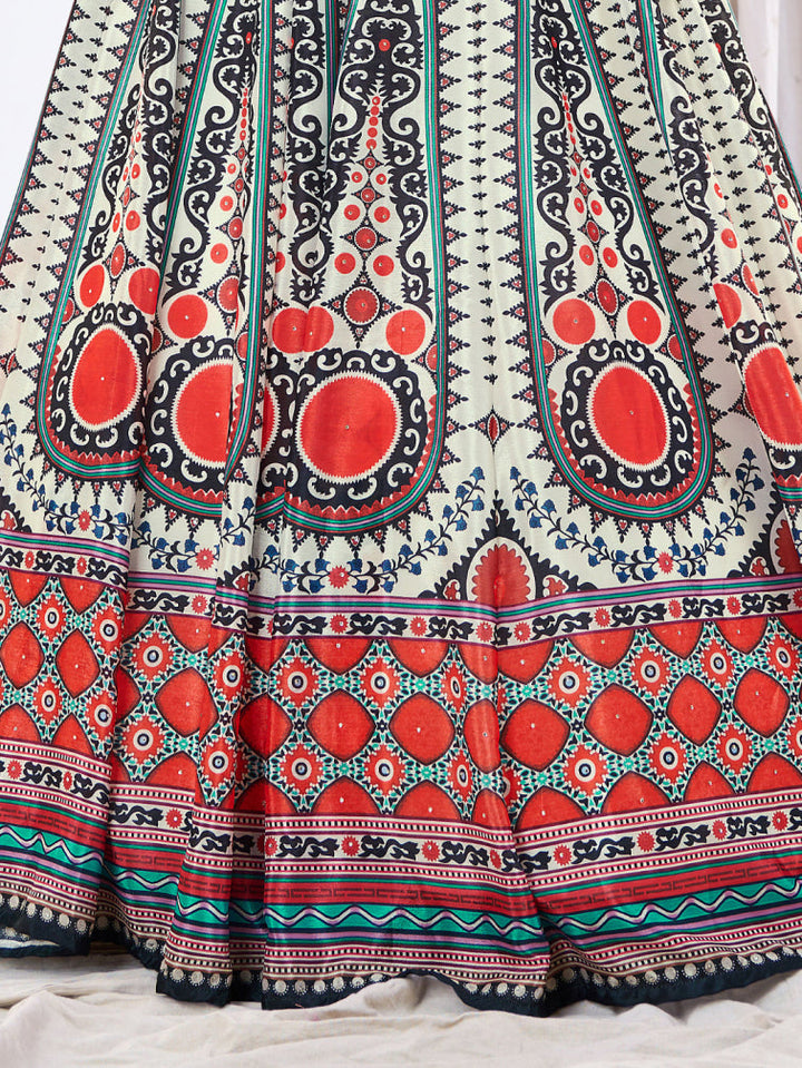 Embellished Kalidar Lehenga Set with Digital Printed Dupatta