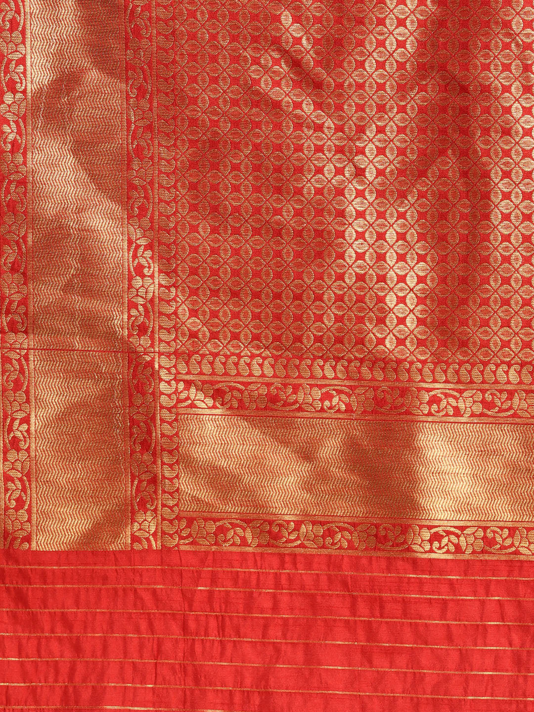 Bridal Mysore Silk Saree with Silver and Gold Zari Meenakari Weaving