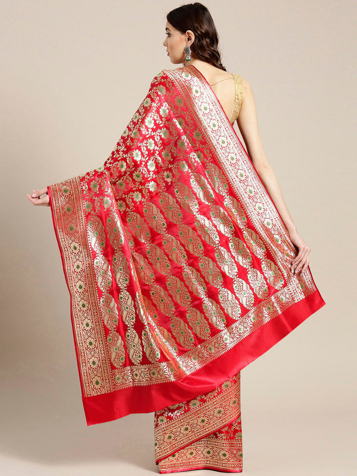Banarasi Handloom Meenakari Silk Saree with Bridal Dupatta