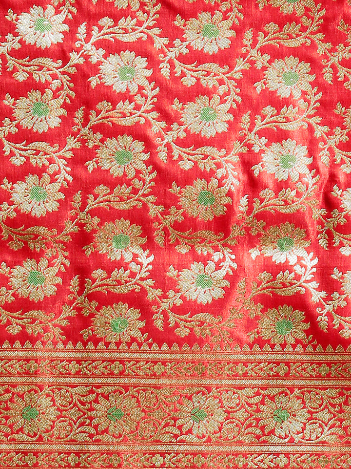 Banarasi Handloom Meenakari Silk Saree with Bridal Dupatta