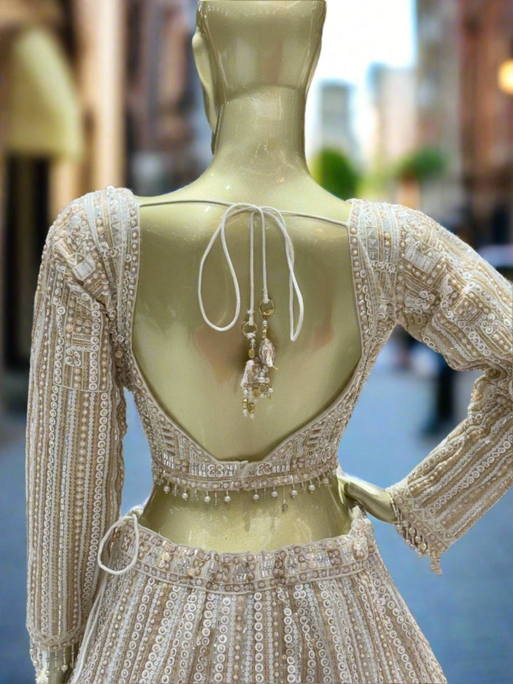 Rose Gold Embroidered Readymade Lehenga