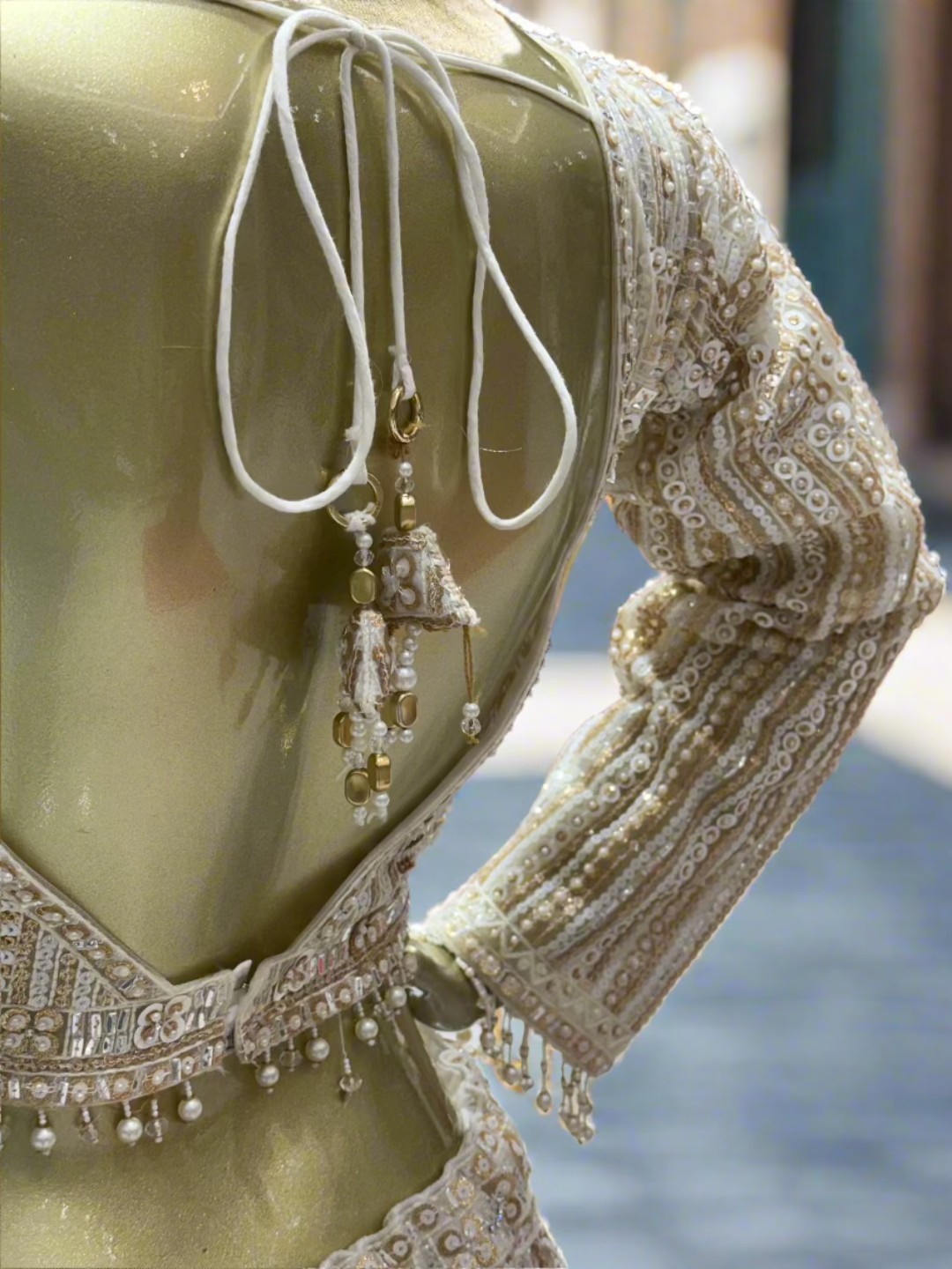 Rose Gold Embroidered Readymade Lehenga