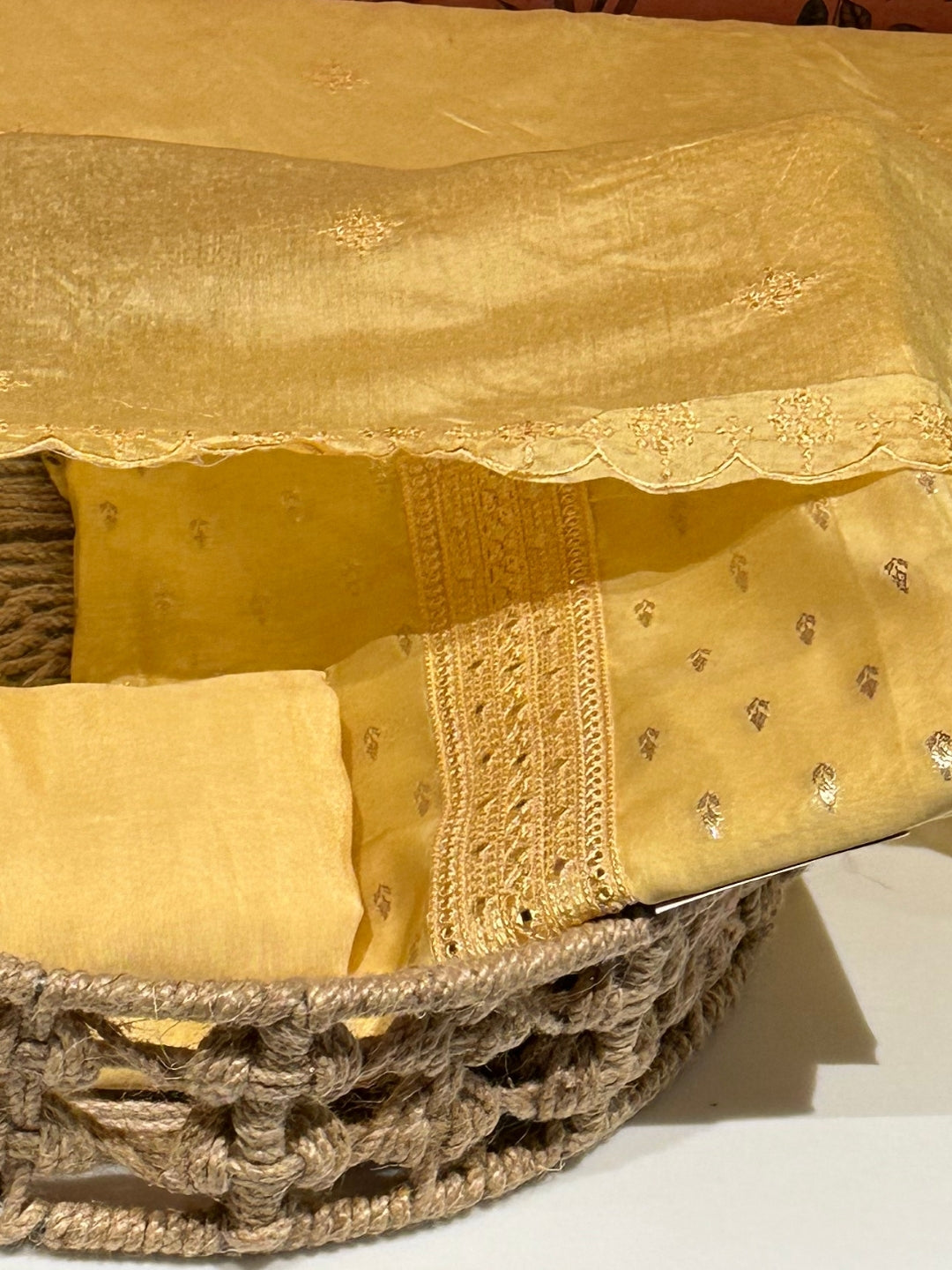 Yellow Woven Festive Suit