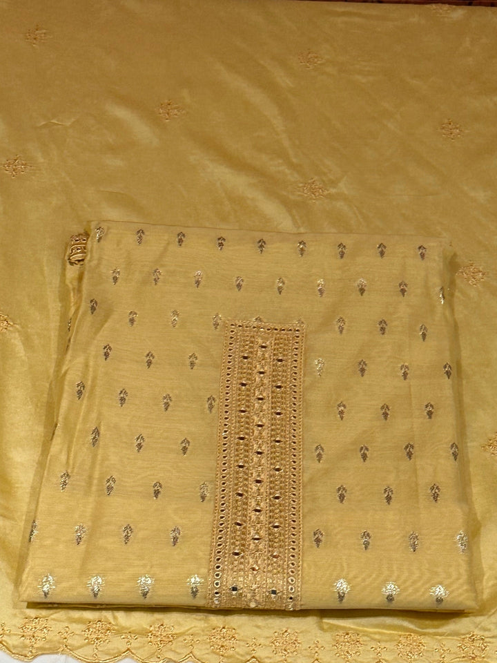 Yellow Woven Festive Suit