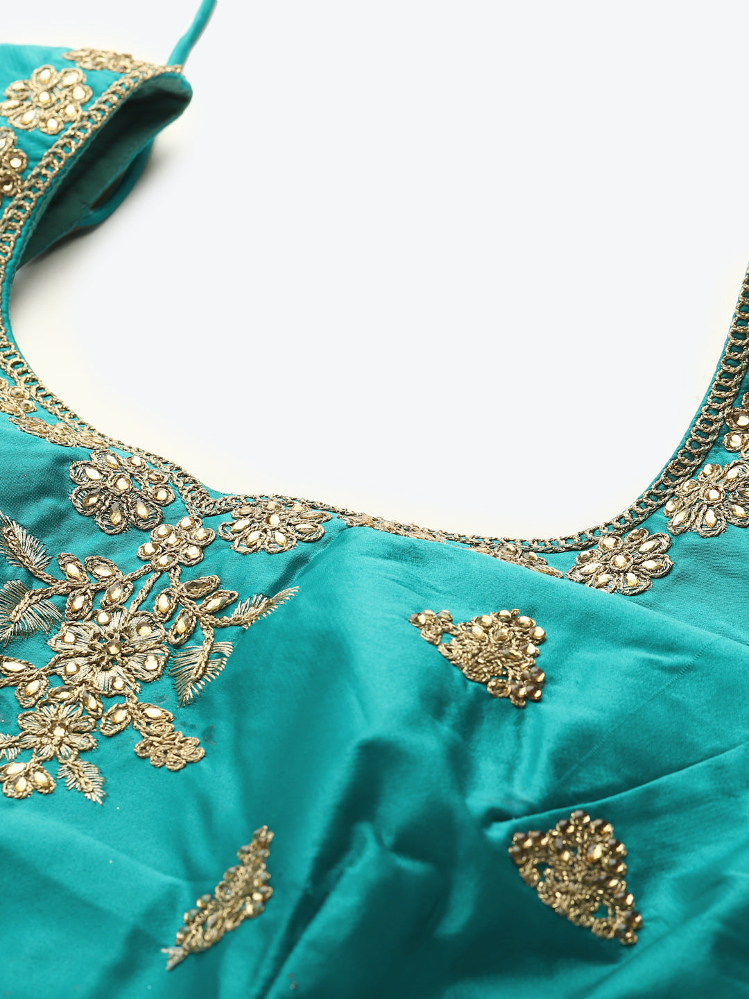 Pastel Semi-Stitched Lehenga Set with Zari & Resham Meenakari Floral Embroidery
